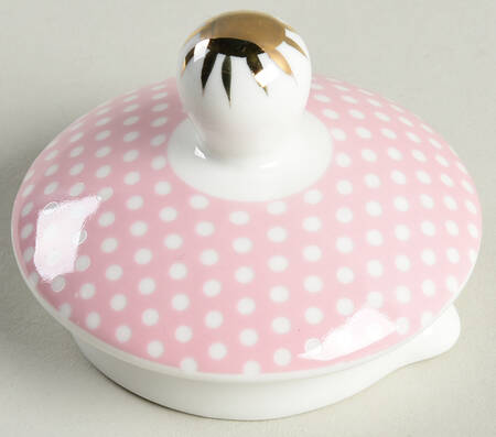 Pink Dots Rose Bud Lid For Tea For 1 Teapot