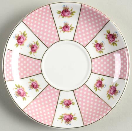 Pink Dots Rose Bud Saucer for Tea for 1