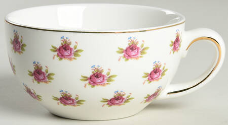 Pink Dots Rose Bud Cup for Tea for 1