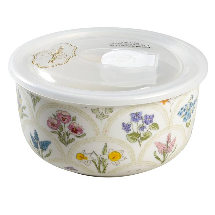 Scatter Floral (2024) 5" Storage Bowl Ceramic with Plastic Lid