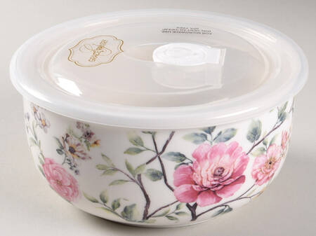 Camellia Hydrangea 6" Storage Bowl Ceramic with Plastic Lid