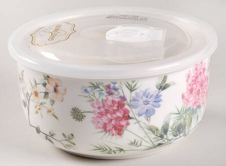Camellia Hydrangea 5" Storage Bowl Ceramic with Plastic Lid