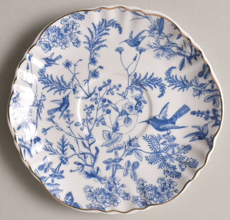 Blue Butterfly Toile Saucer