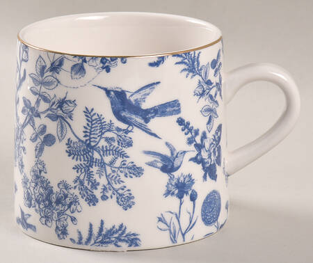 Blue Butterfly Toile Mug
