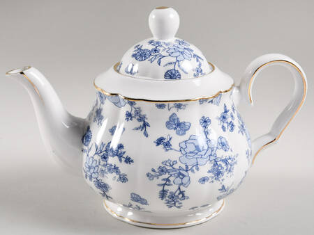 Blue Butterfly Toile Teapot & Lid