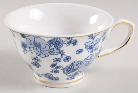 Blue Butterfly Toile Footed Cup