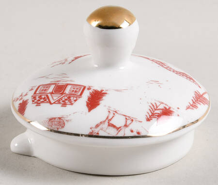 Red Village Lid For Tea For 1 Teapot