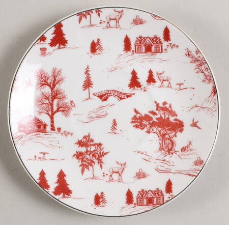 Red Village Saucer for Tea for 1