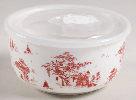 Red Village 16 Oz Round Plastic Microwave Bowl & Vented Lid