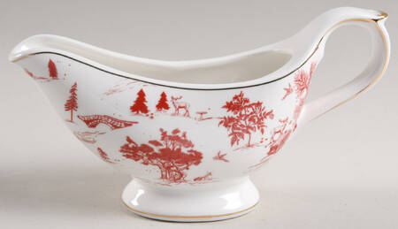 Red Village Gravy Boat