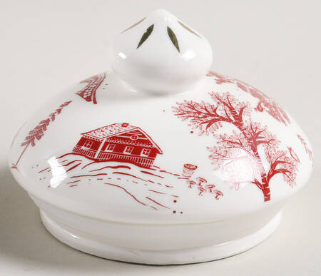 Red Village Lid for 6" Canister
