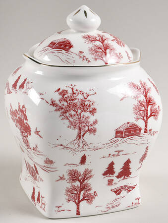Red Village 6" Canister & Lid