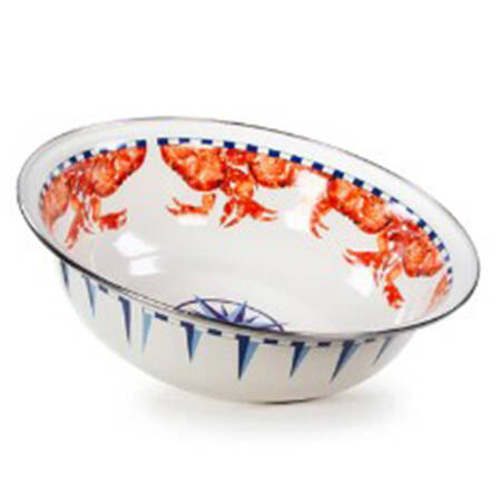 Crab House Enamelware 13" Round Serving Bowl