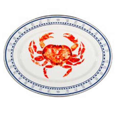 Crab House Enamelware 16" Oval Serving Platter
