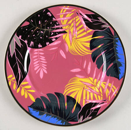 Pink Palm Butterfly Salad Plate