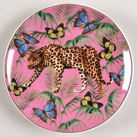 Pink Palm Butterfly Saucer