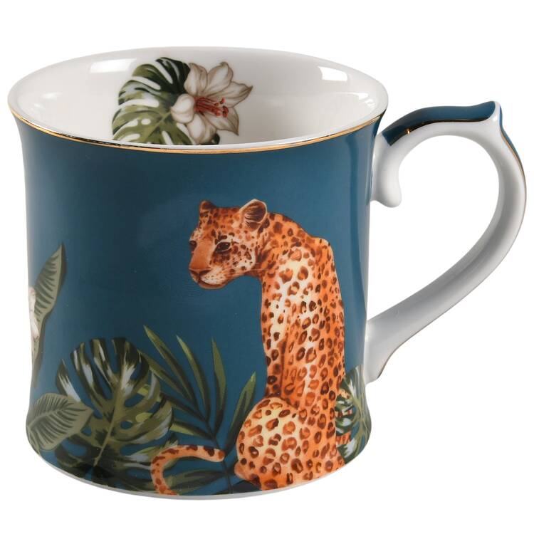 Blue Palm Jungle Mug by Grace's Teaware