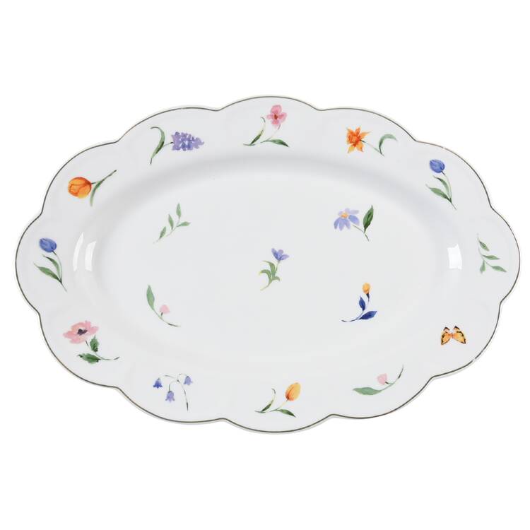 Butterfly Tulip Baroque 14" Oval Serving Platter