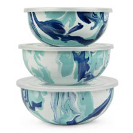 Lagoon Enamelware 10" Metal Mixing Bowl & Plastic Lid