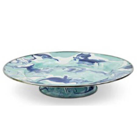 Lagoon Enamelware 12" Diameter Pedestal Cake Stand