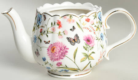 Butterfly Garden Teapot No Lid
