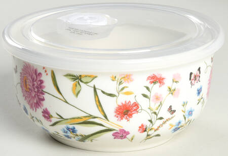 Butterfly Garden 6" Storage Bowl Ceramic with Plastic Lid