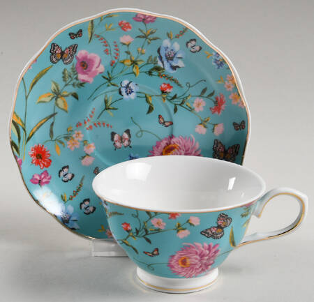 Butterfly Garden Footed Cup & Saucer Set