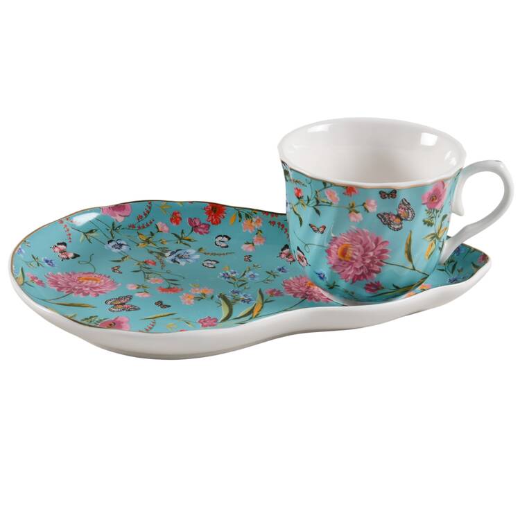 Butterfly Garden Snack Plate & Cup Set