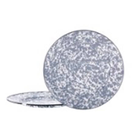 Grey Swirl Enamelware Service Plate (Charger)