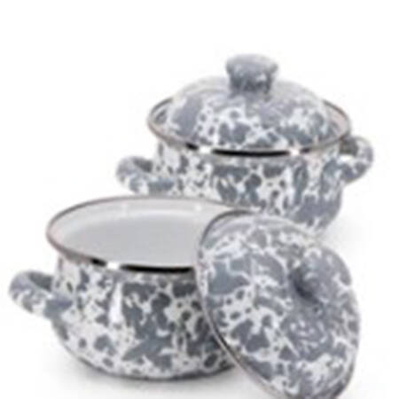 Grey Swirl Enamelware Mini Tureen & Lid