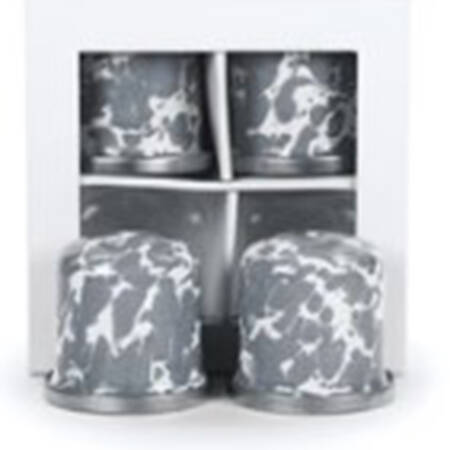 Grey Swirl Enamelware Salt & Pepper Set