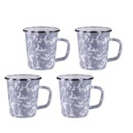 Grey Swirl Enamelware Latte Mug