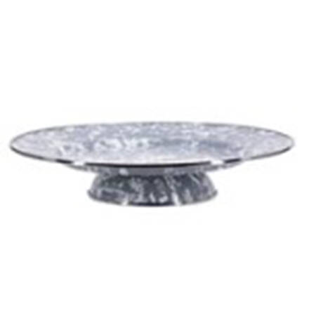 Grey Swirl Enamelware 12" Diameter Pedestal Cake Stand