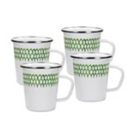 Green Scallop Enamelware Latte Mug