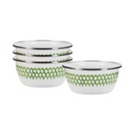 Green Scallop Enamelware Individual Salad Bowl