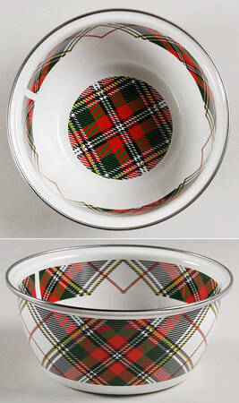 Highland Plaid Enamelware Individual Salad Bowl