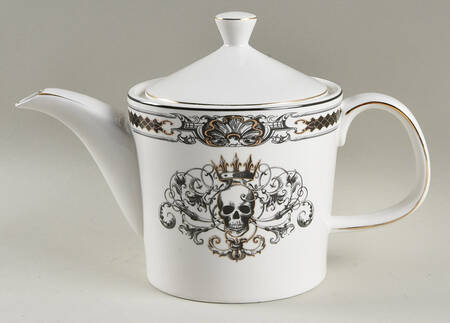 Lattice Skull with Crown Teapot & Lid