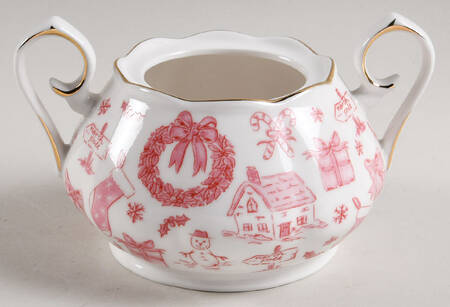 Pink Bow Sugar Bowl No Lid