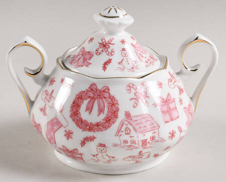 Pink Bow Sugar Bowl & Lid