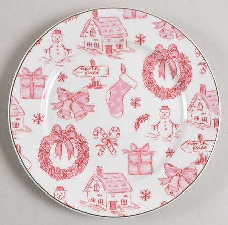 Pink Bow Salad Plate