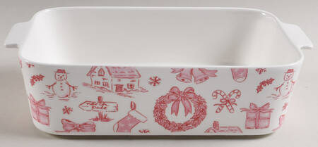Pink Bow Rectangular Baker No Lid