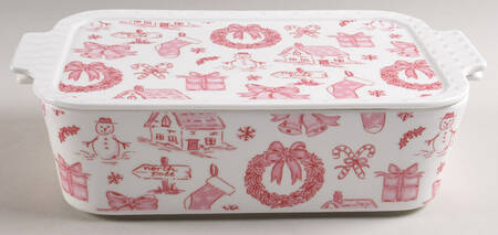 Pink Bow Rectangular Baker & Lid