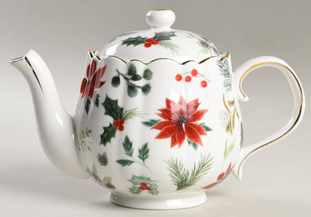 Poinsettia Teapot & Lid