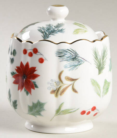Poinsettia Sugar Bowl & Lid