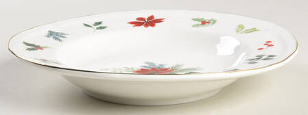 Poinsettia Rim Soup Bowl