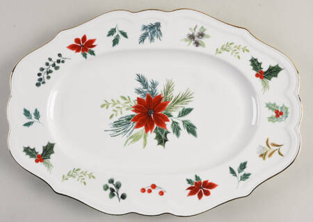 Poinsettia 13" Oval Serving Platter