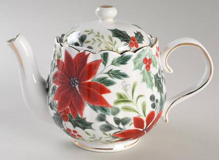 Poinsettia Teapot & Lid