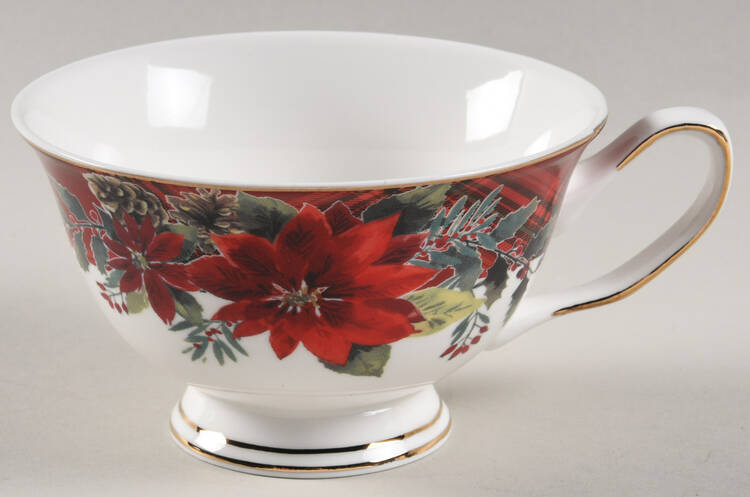 Poinsettia Footed Cup