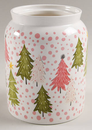 Tri-Color Tree Large Canister No Lid