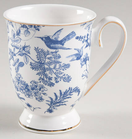 Blue White Bird Footed Mug by Grace's Teaware
